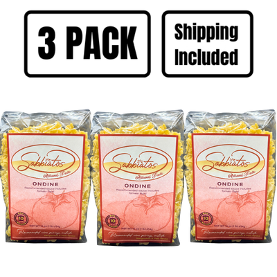 Hand Made Italian Based Artisan Pasta | Ondine Mini Lasagna Shaped Noodles | Made in Small Batches | Cooks in Under 10 Minutes | Pack of 3 | Shipping Included
