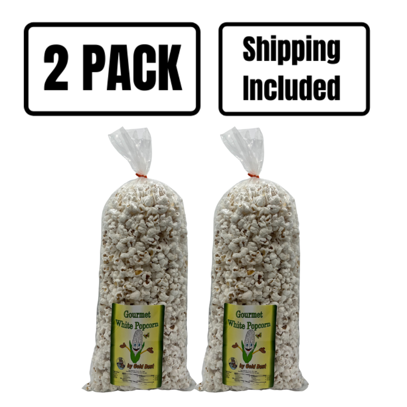 White Butterfly Popped Popcorn | 7 oz. | Gourmet | Light and Fluffy Popped Kernels | Rich, Buttery, and Salty Flavor | Ideal for Sharing | Perfect for Road Trips, Snacking, or Party Appetizers | Nebraska White Popcorn | 2 Pack | Shipping Included