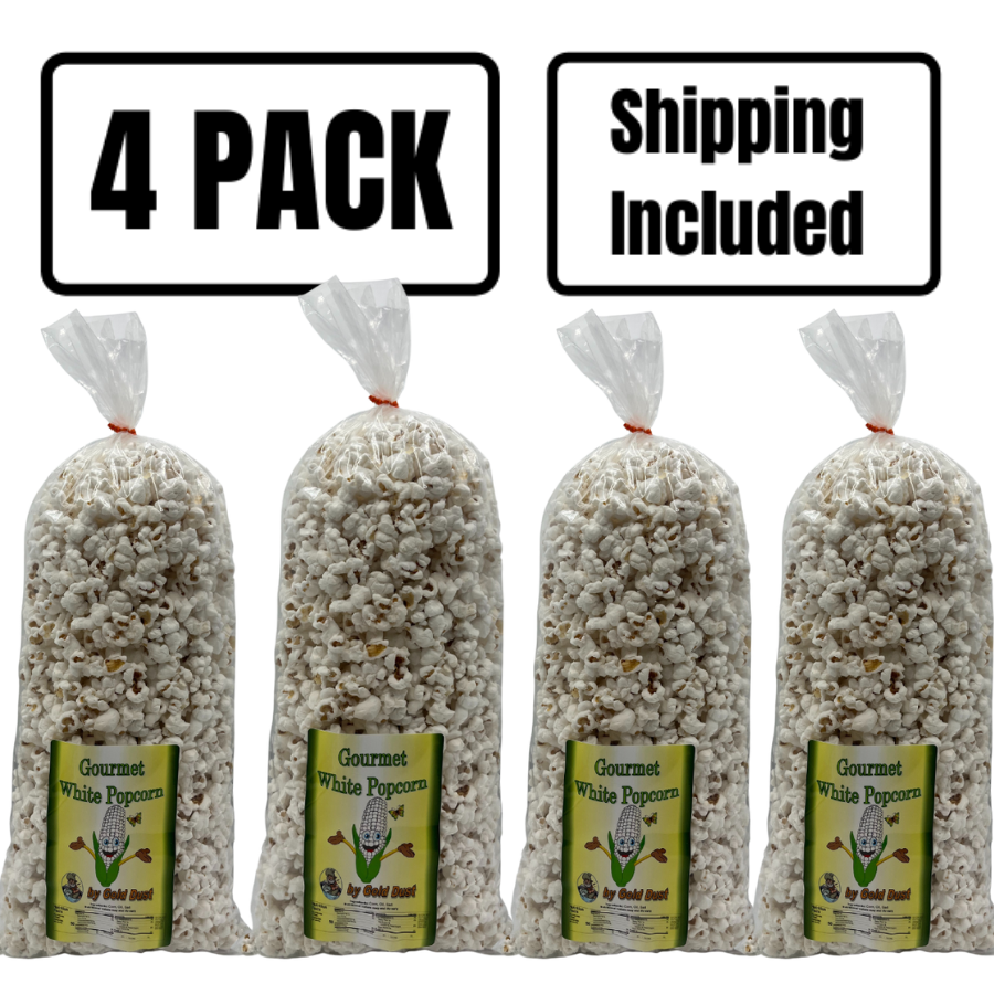 White Butterfly Popped Popcorn | 7 oz. | Gourmet | Light and Fluffy Popped Kernels | Rich, Buttery, and Salty Flavor | Perfect for On the Go | Ideal for Sharing | Perfect for Party Appetizers | Nebraska White Popcorn | 4 Pack | Shipping Included