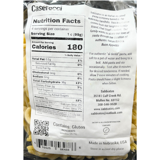 Hand Made Italian Based Artisan Pasta | Caserecci Spiral Noodles | Made in Small Batches | Cooks in Under 10 Minutes