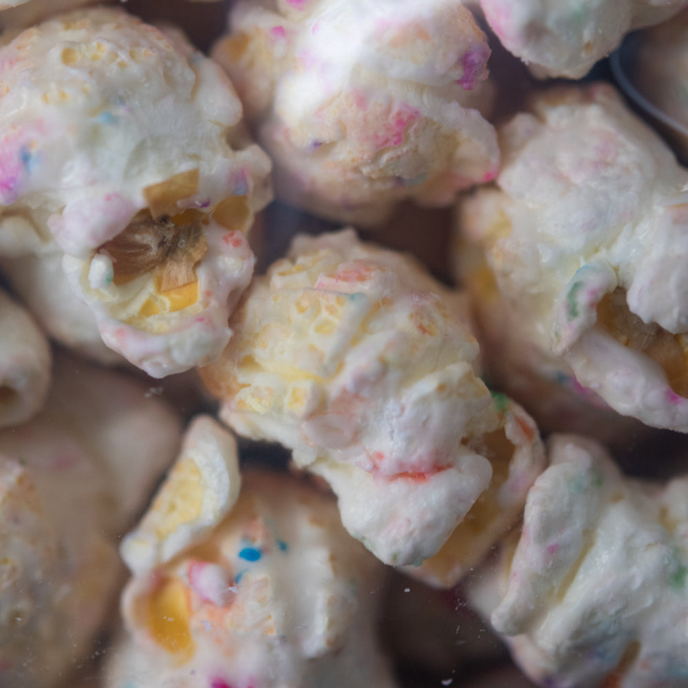 Close up of Birthday Cake Popcorn 