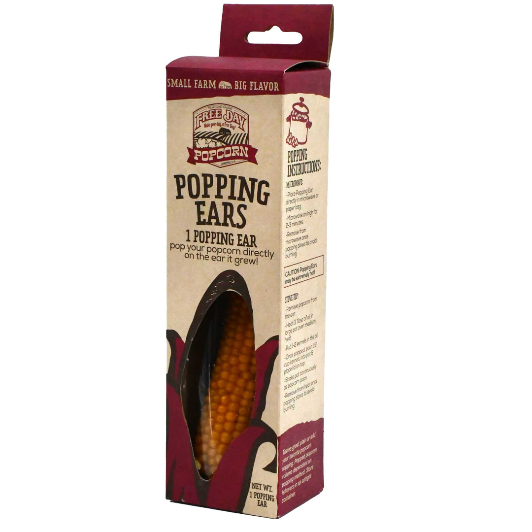Popping Ear | Yellow Un-Popped Popcorn | Pack of 6 | Non-GMO | Free Day Popcorn