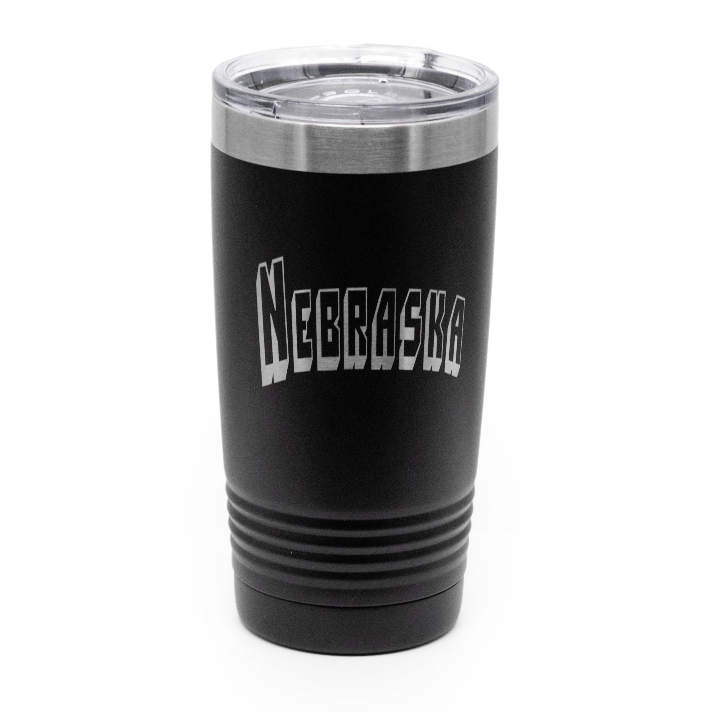 Black Nebraska Engraved 20 oz. Tumbler