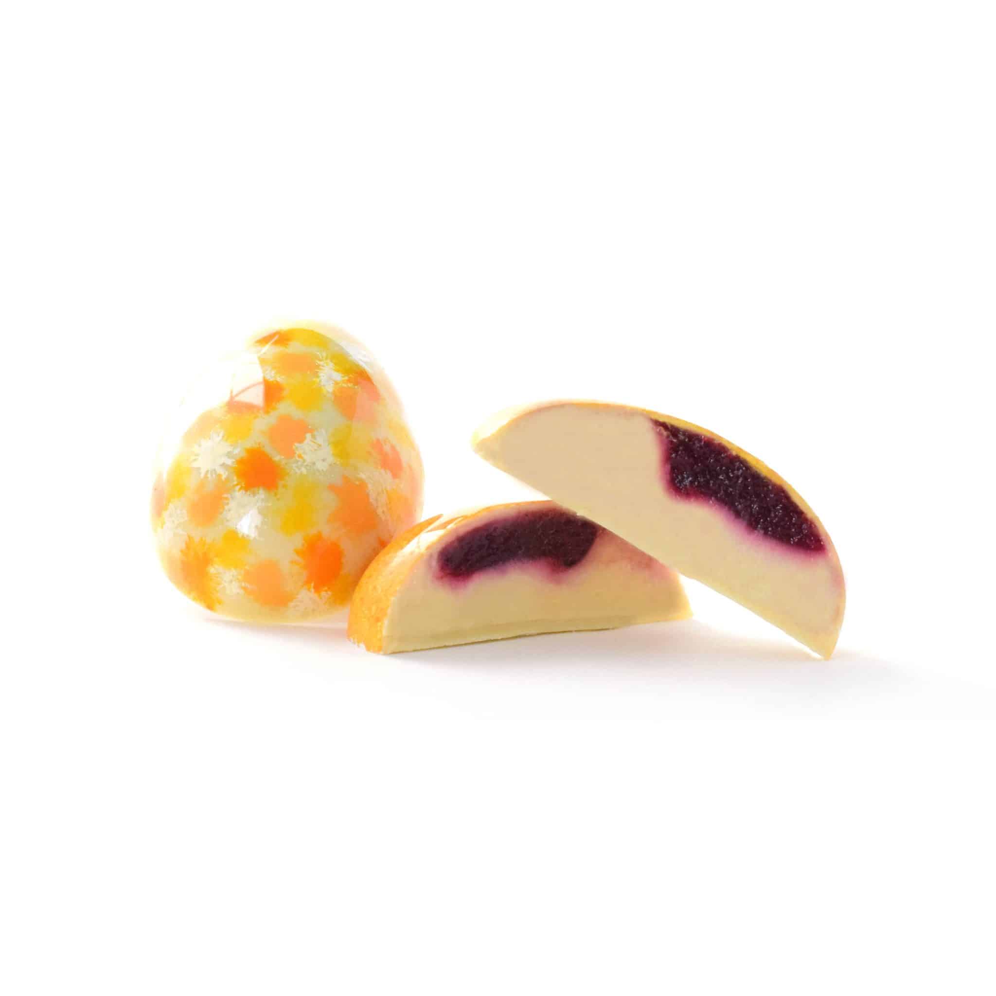 Lemon Berry chocolate candy easter egg on a white background