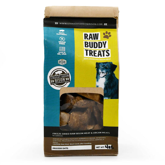Raw Buddy Treats | Pet Treats | 4 oz | Straight Arrow Bison