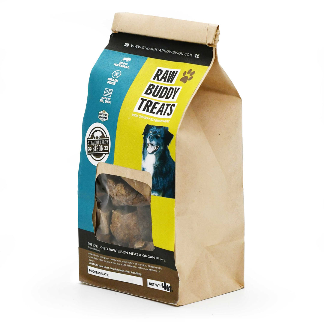 Raw Buddy Treats | Pet Treats | 4 oz | Straight Arrow Bison