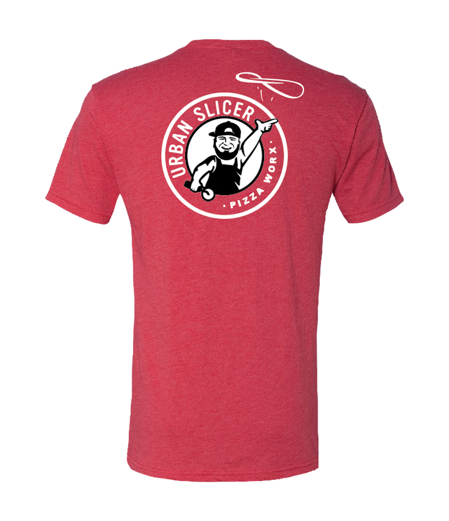 Urban Slicer Pizza Worx T-Shirt | Red | Urban Slicer Pizza Worx