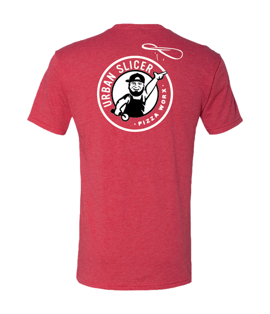 Urban Slicer Pizza Worx T-Shirt | Red | Urban Slicer Pizza Worx