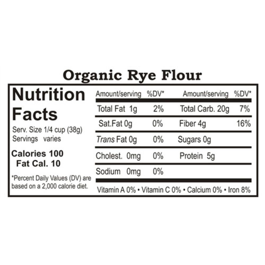 Nutrition Label For Organic Rye Flour