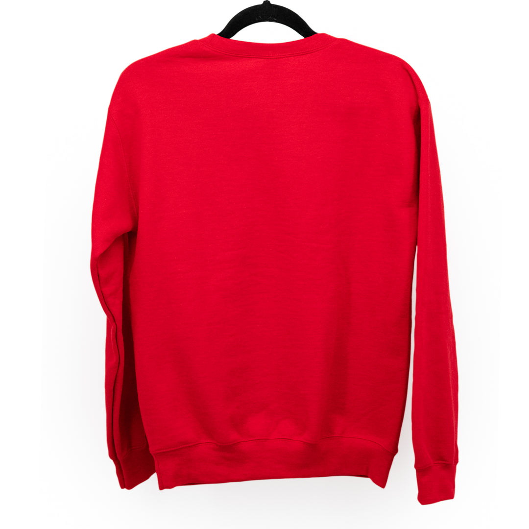 Back of Red Nebraska Crewneck