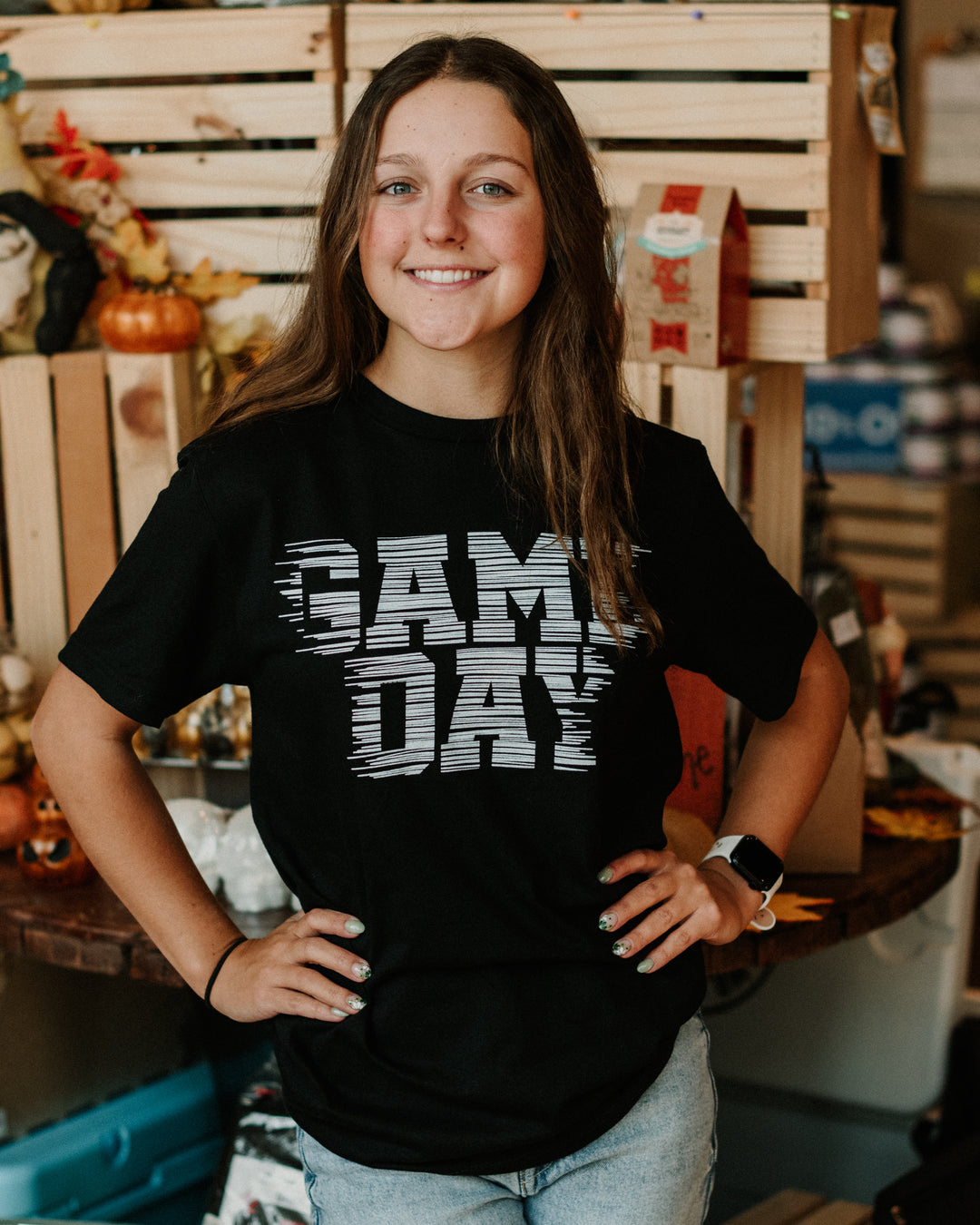 Game Day Shirt Model Wearing Size Small