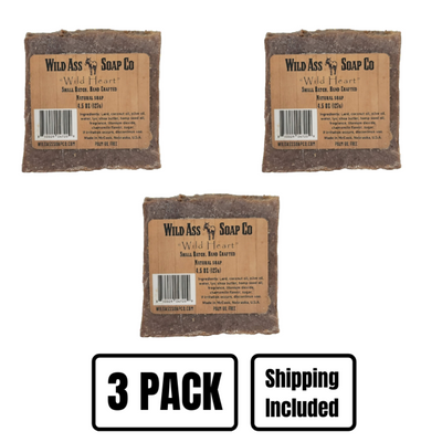 All Natural Bar Soap | Moisturizing Hemp Seed Oil | Wild Heart | 4.5 oz. Bar | 3 Pack  | Shipping Included