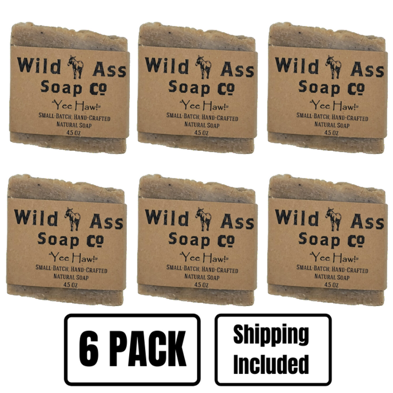 All Natural Bar Soap | Moisturizing Hemp Seed Oil | Yee Haw Scent | 4.5 oz. Bar | 6 Pack | Shipping Included