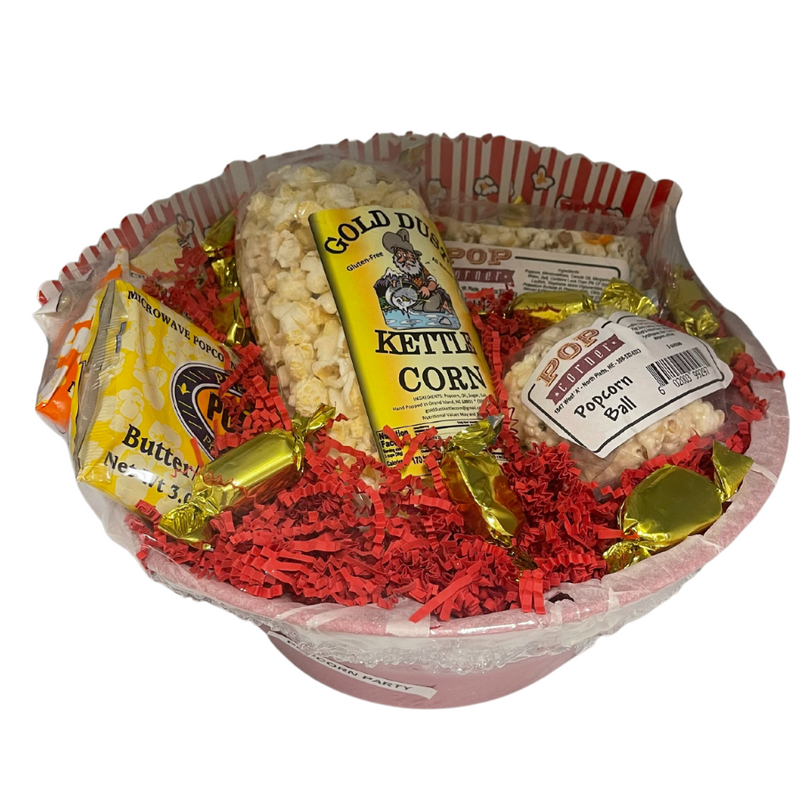 Popcorn Party Gift Basket | Get Together Gift | Easy Gift Idea | Size 14"14"3"