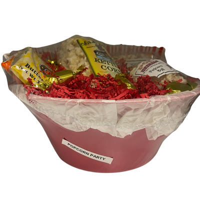 Popcorn Party Gift Basket | Get Together Gift | Easy Gift Idea | Size 14"14"3"