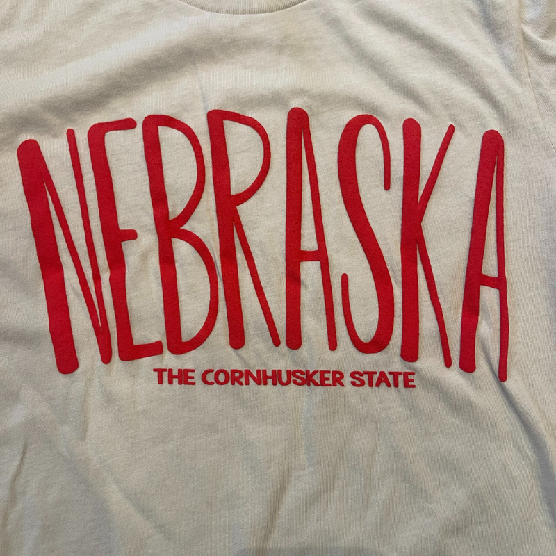 Nebraska The CornHusker State T-Shirt | Nebraska Clothing | Represent Nebraska | Cream