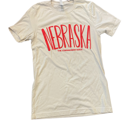 Nebraska The CornHusker State T-Shirt | Nebraska Clothing | Represent Nebraska | Cream