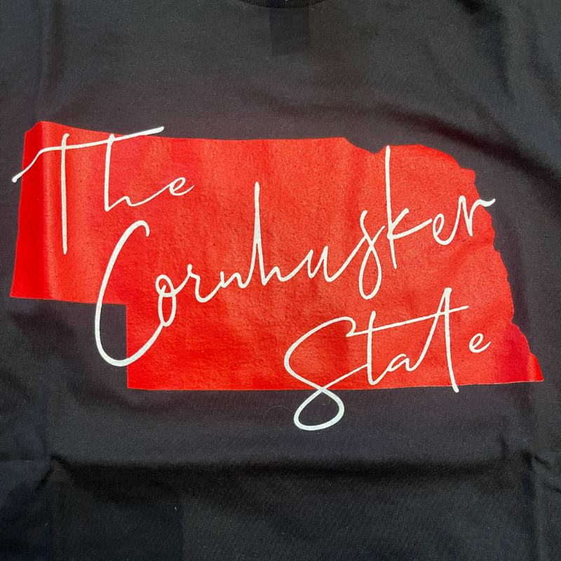 Nebraska The CornHusker State T-Shirt | Nebraska Clothing | Fashionable Apparel | Black