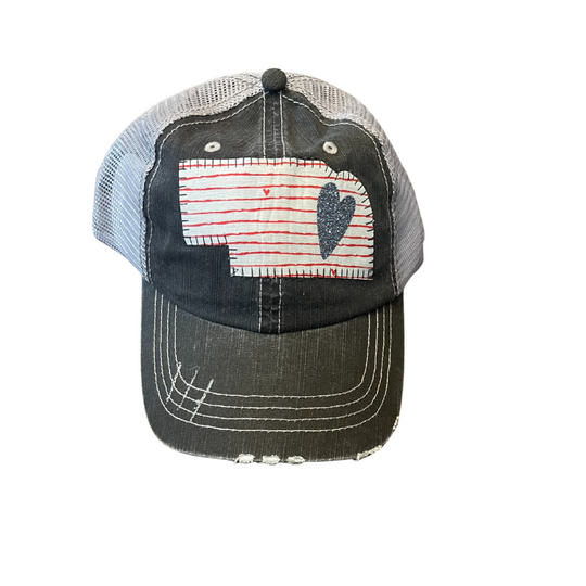 Women's Baseball Cap | Nebraska Silver Heart | White Heart Line Design