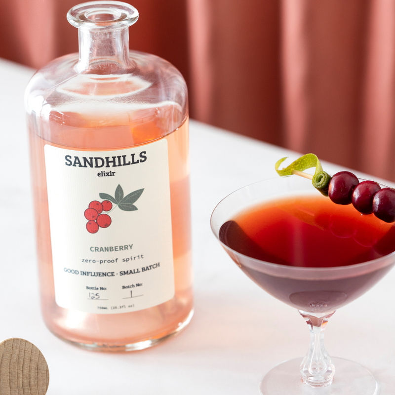 Nebraska Elixirs | Natural Cranberry Flavor | Zero-Proof Spirit | Made in Small Batches | Dry Cocktail Solution | Non-Alcoholic Cocktails | 25.3 oz. Bottles