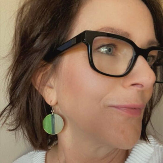 Green Shaded Earrings | Wooden Rounds | Kelly, Dark, & Sage Green | Cute & Stylish Earrings For Women | Add A Fun & Bright Charm To Any Outfit