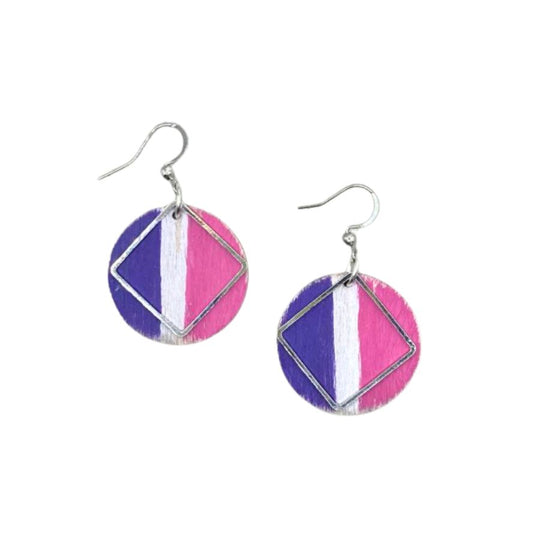 Summer Fun Hand Painted Round Earrings | Perfect For Winter Palettes | Cute Chic Earrings | Add Jazz To Any Outfit | Hypo Allergenic | Nebraska-Made