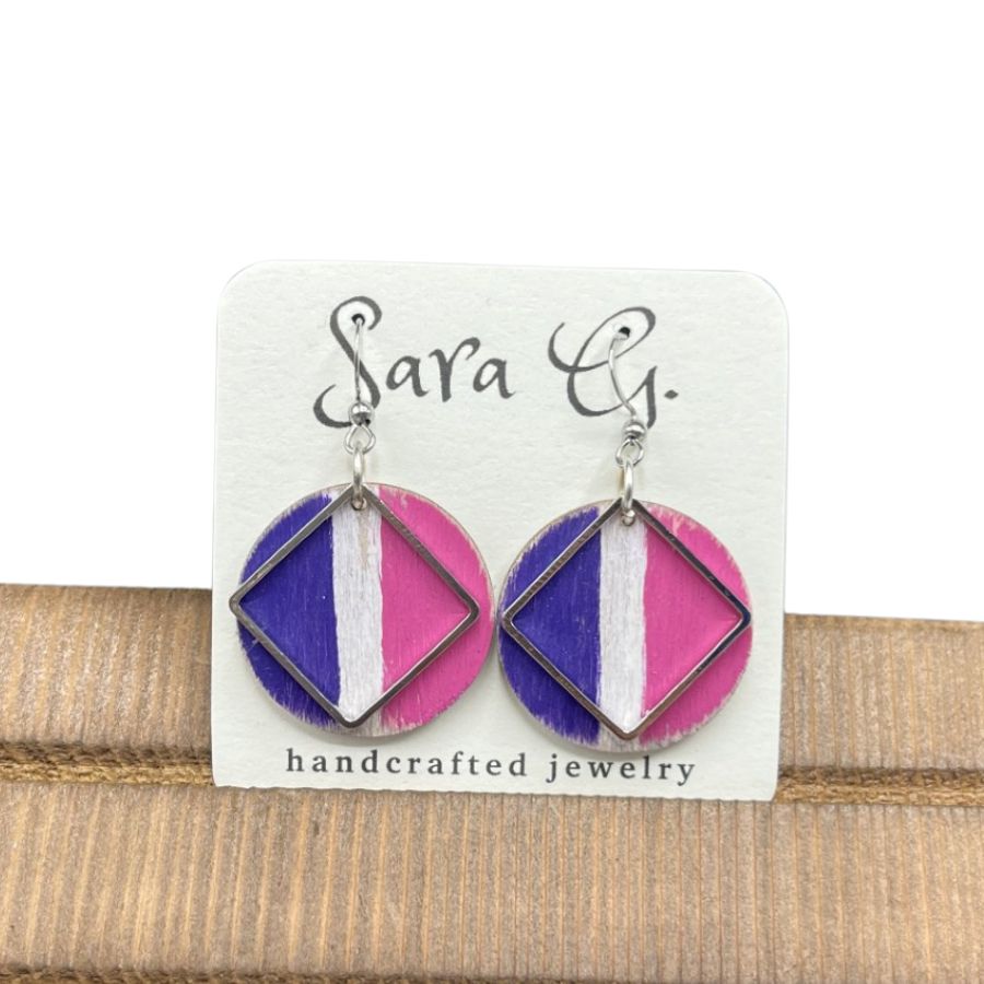 Summer Fun Hand Painted Round Earrings | Perfect For Winter Palettes | Cute Chic Earrings | Add Jazz To Any Outfit | Hypo Allergenic | Nebraska-Made