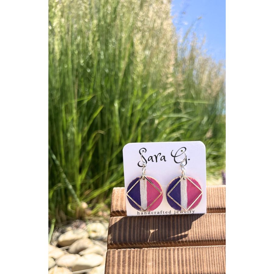 Summer Fun Hand Painted Round Earrings | Perfect For Winter Palettes | Cute Chic Earrings | Add Jazz To Any Outfit | Hypo Allergenic | Nebraska-Made