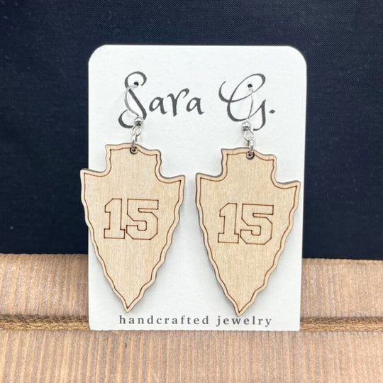 Kansas City #15 Earrings | Chiefs Earrings | Custom-Made | Cute & Stylish Game Day Accessory For Women | Hypo Allergenic | Made In The USA | Durable