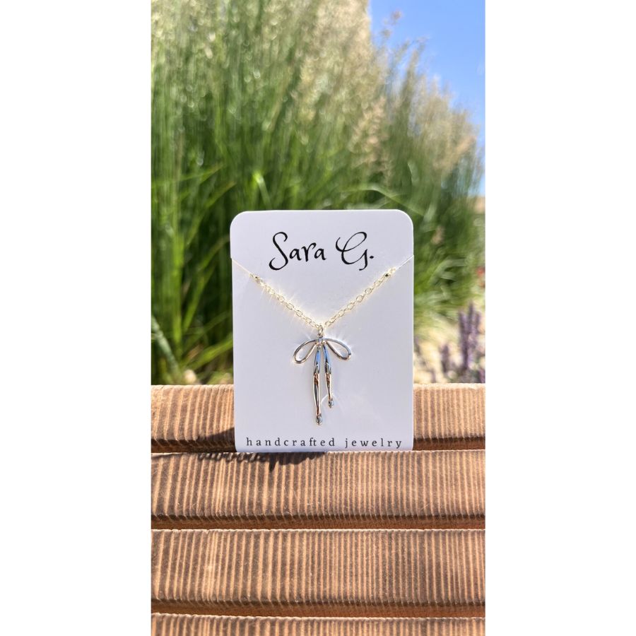 Silver Bow Necklace | Gold Chain | Cute & Simple Necklace For Women | Lightweight | Pairs Well With Any Outfit | Dress Up Or Down | Made In Nebraska