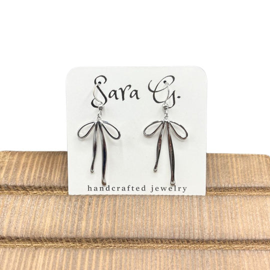 Silver Bow Earrings | Adds A Cute, Vintage Charm To Any Outfit | Classy | Hypo Allergenic Earrings | Lightweight | Made In Nebraska | Woman's Earrings