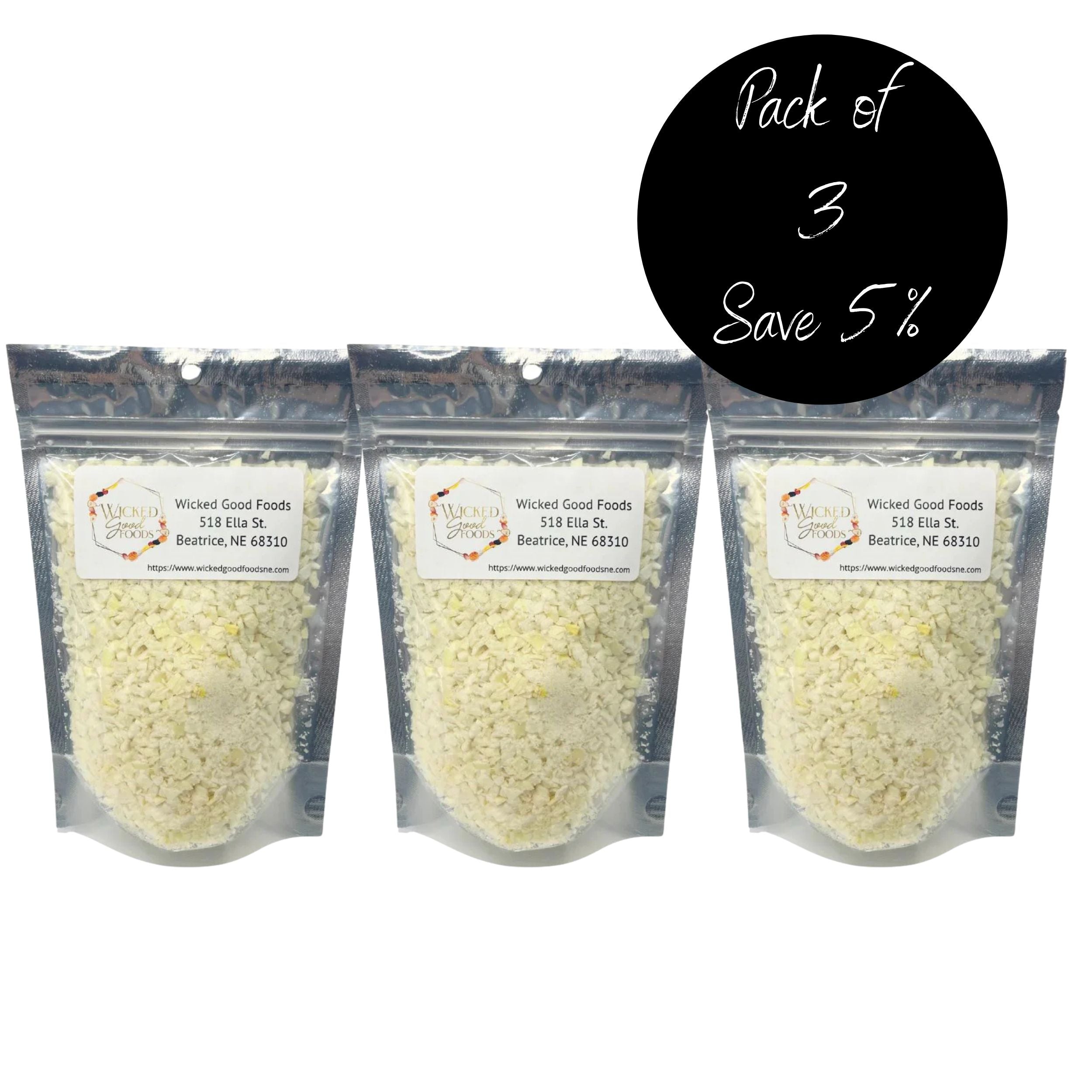 Pack of 3 Freeze Dried Yellow Onions