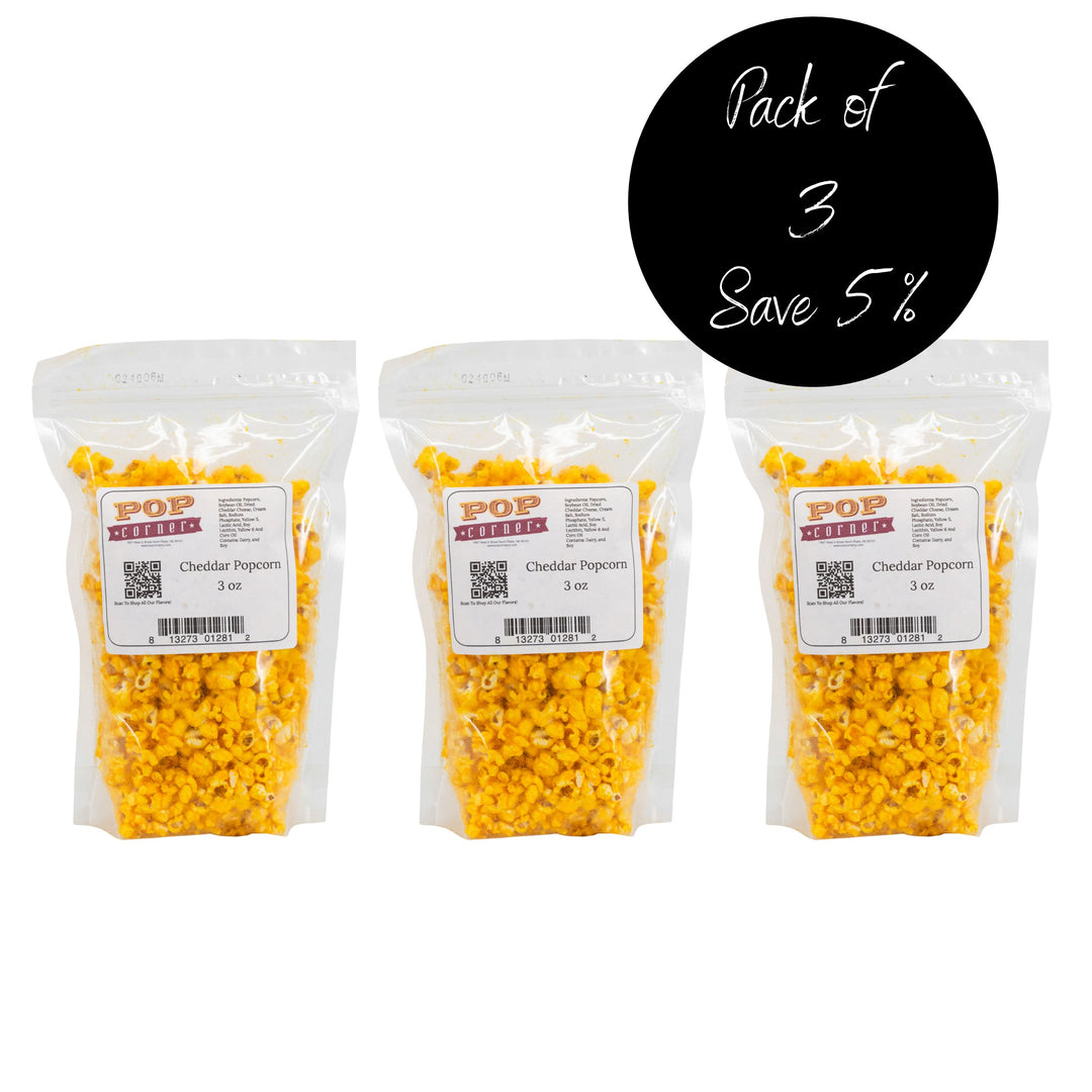 3 Pack of 3 oz. of Cheddar Popcorn 