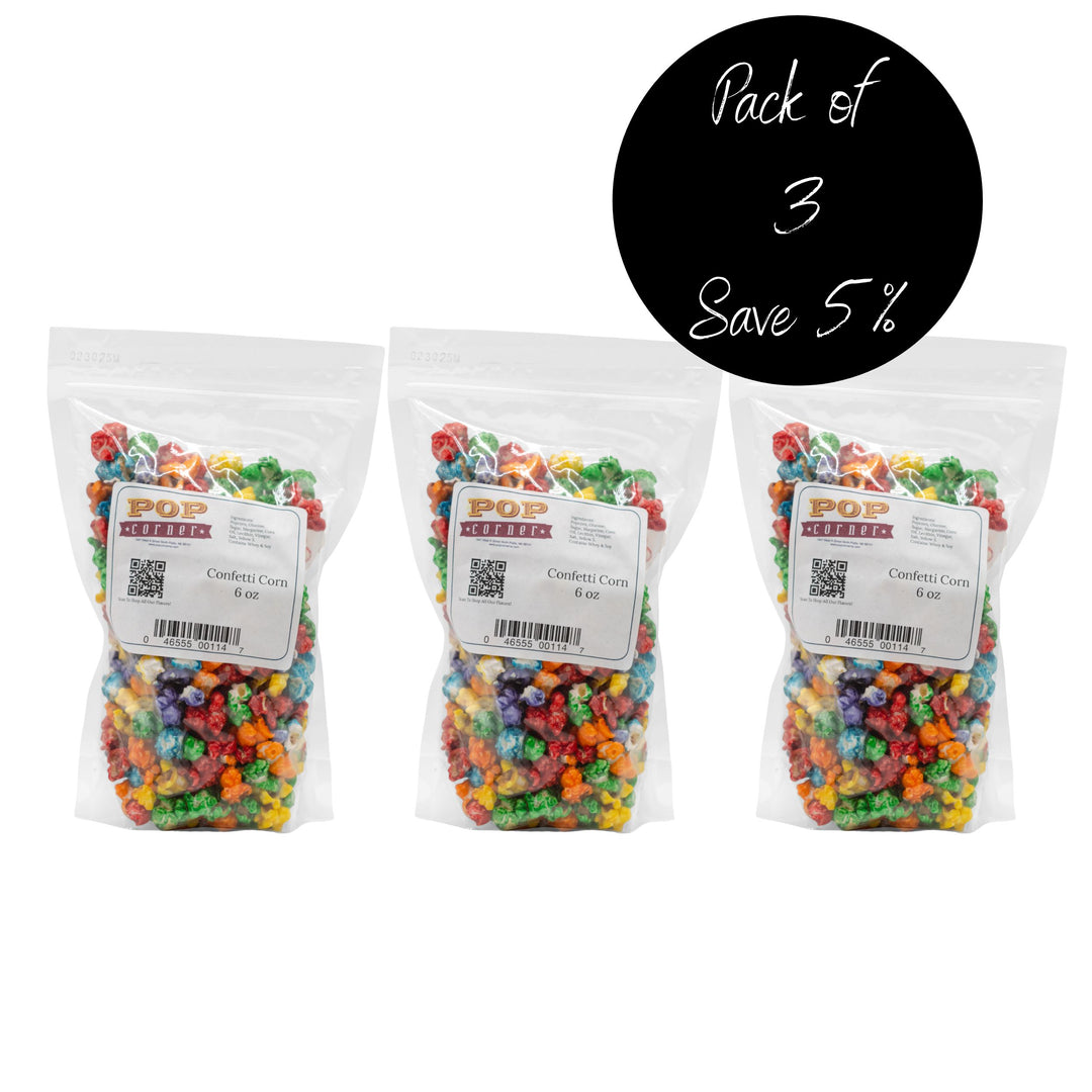 3 Pack of 6 oz. Confetti Corn 