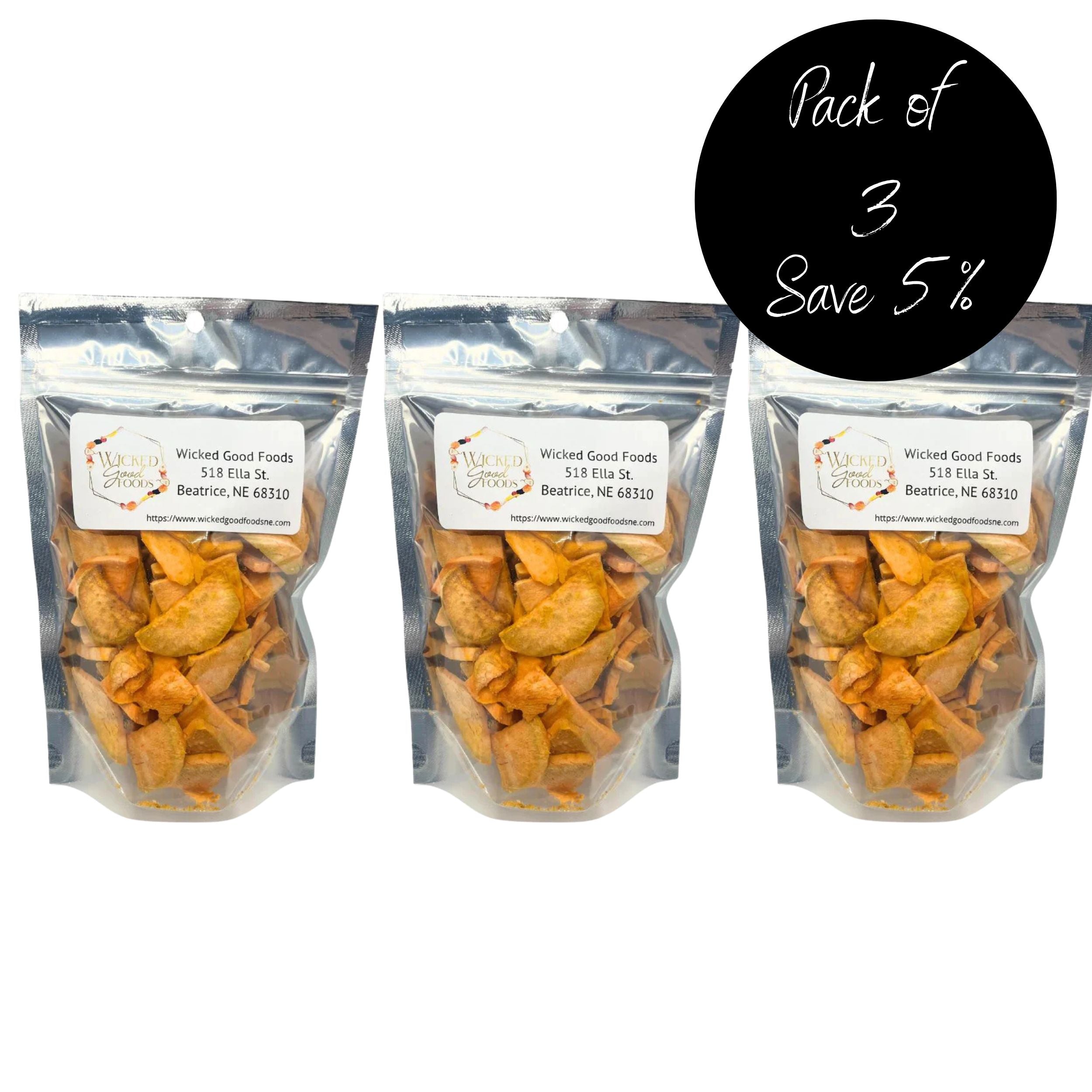 3 Pack of Freeze Dried Sweet Potatoes