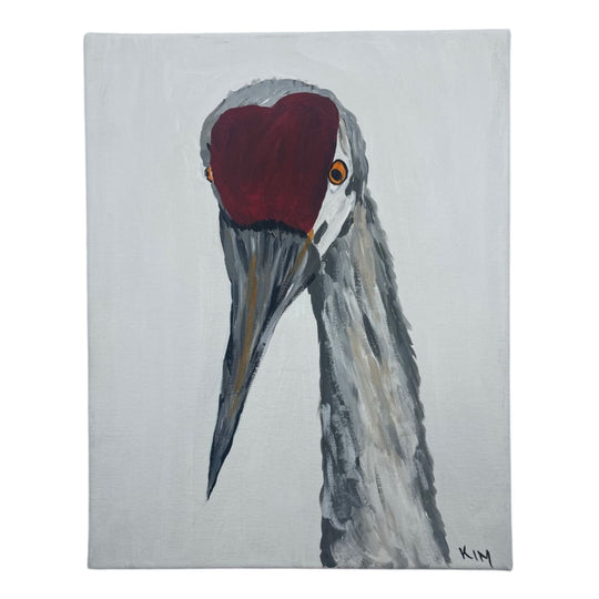 John the Crane | 11 X 14 | Canvas Painting | The Painted Attic