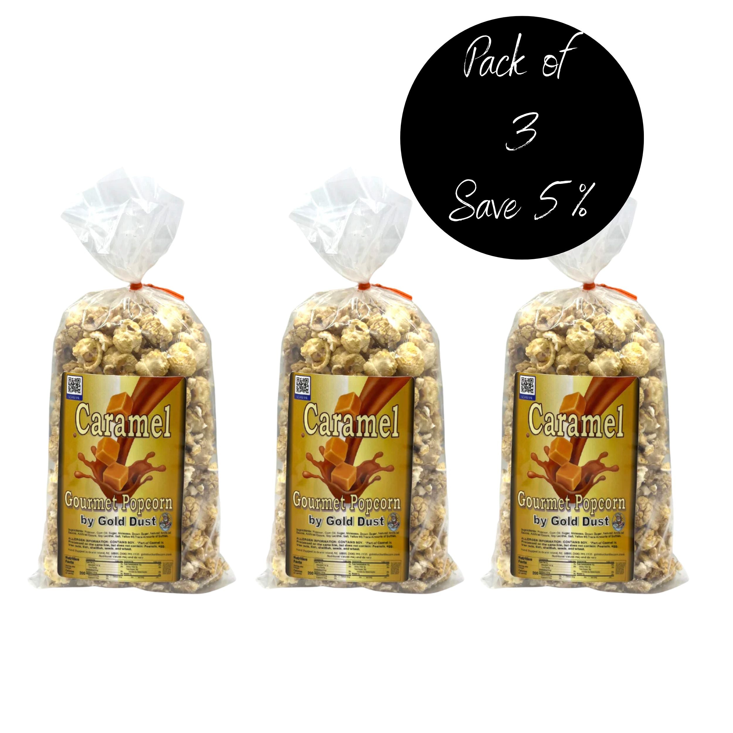 Pack of 3, 3 oz. Caramel Corn 