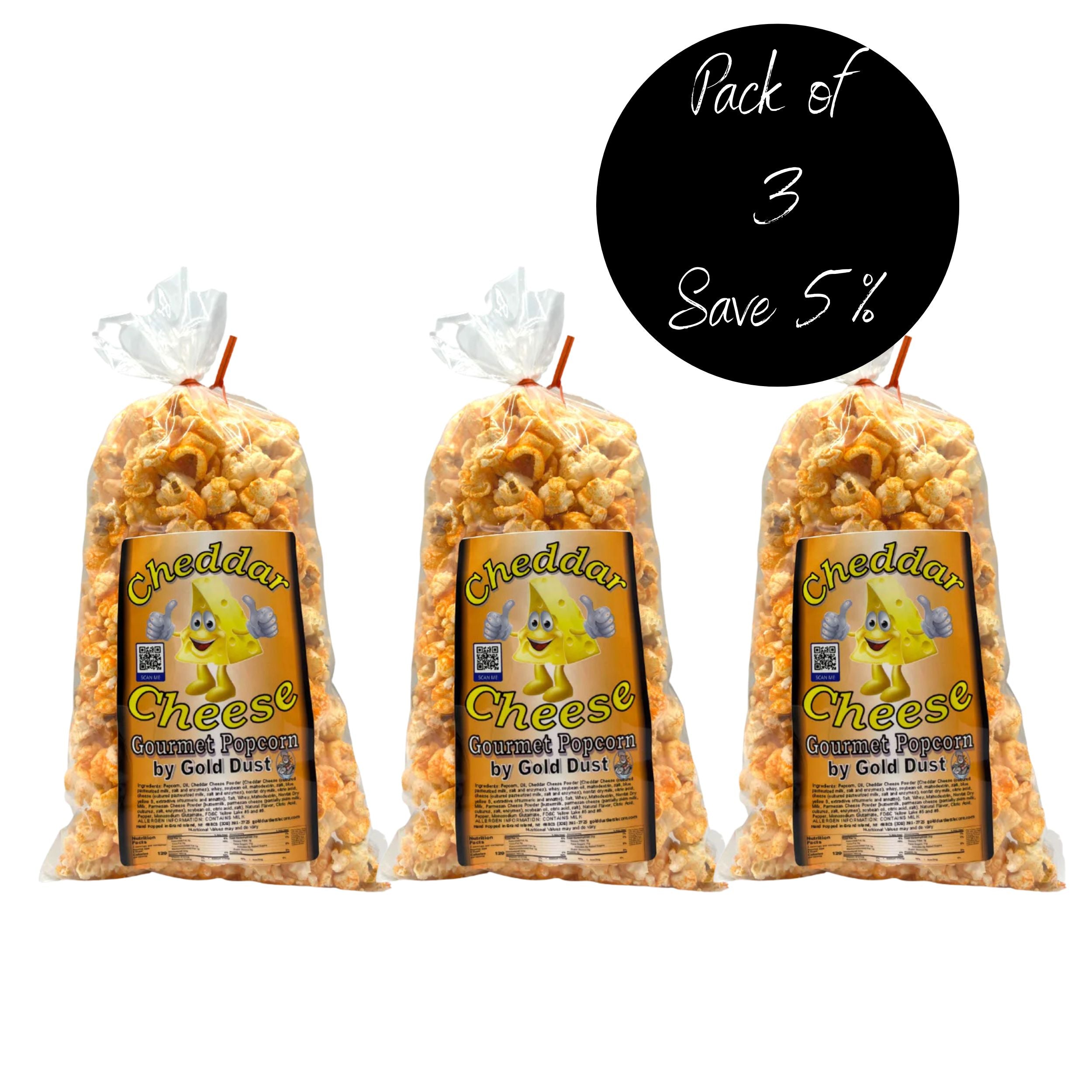 3 Pack, Cheddar cheese popcorn 2oz. 