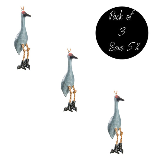 Sandhill Crane Ornament, pack of 3