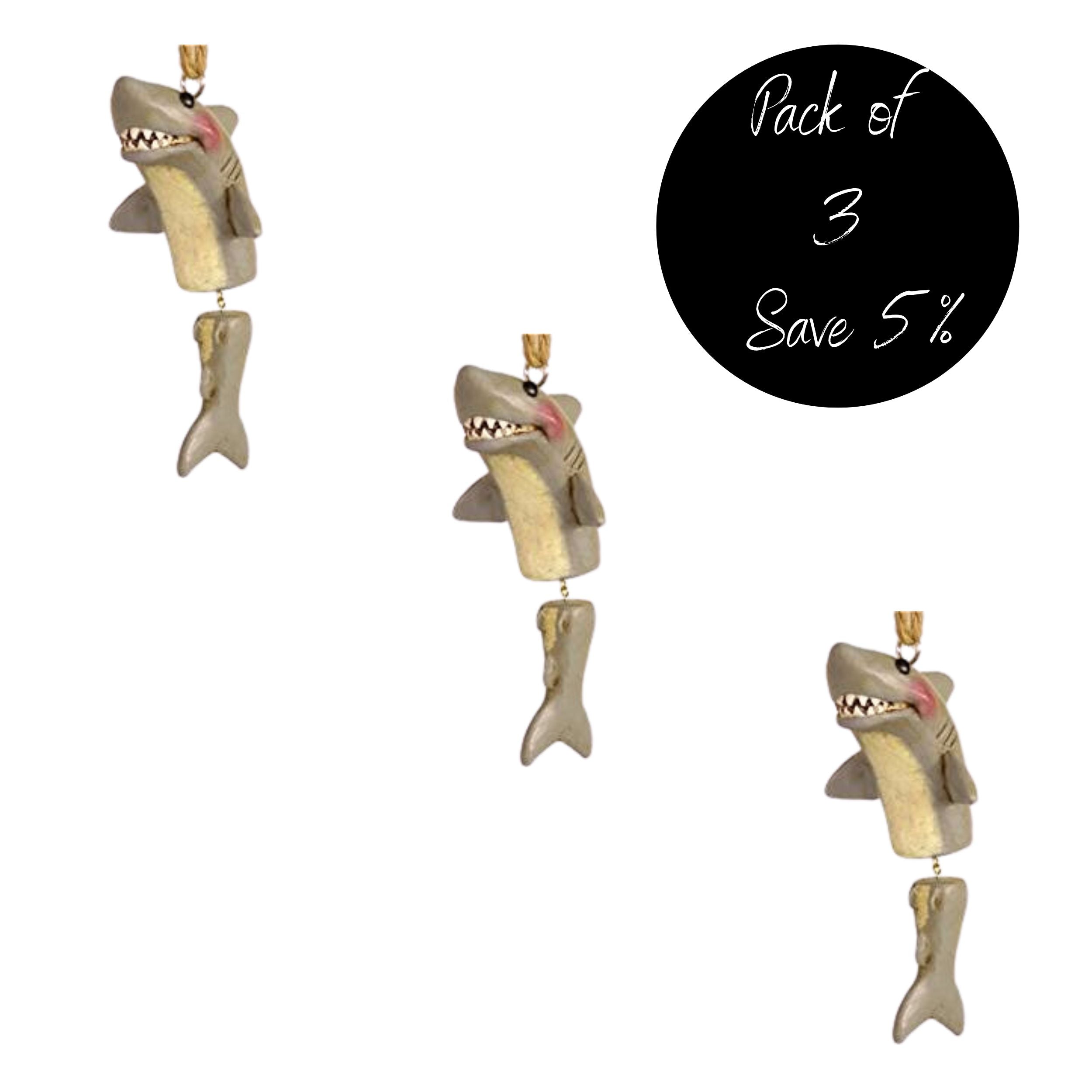 Pack of 3, Shark ornament