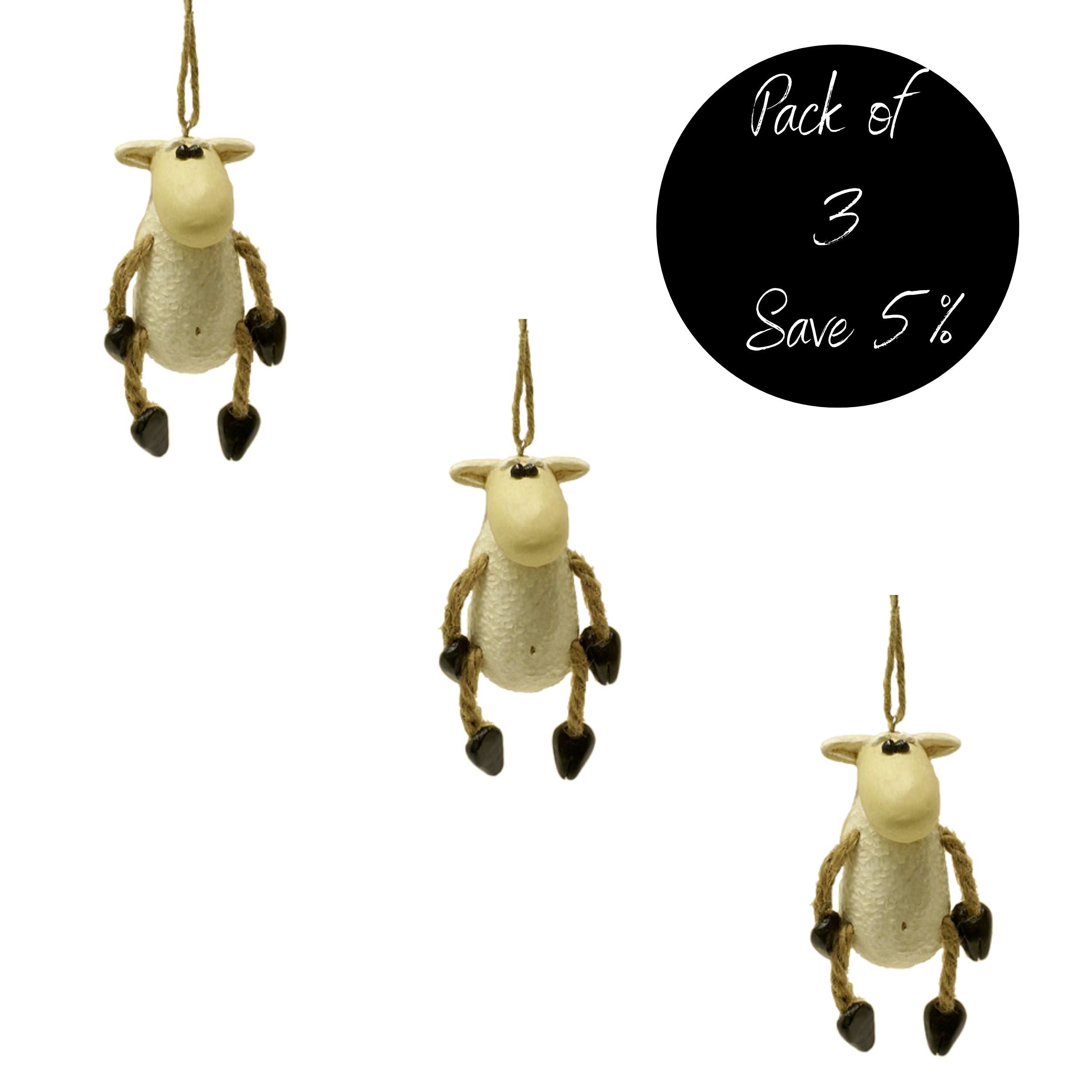 Pack of 3, Sheep Ornament