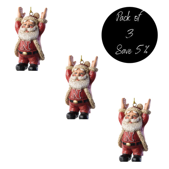 Pack of 3 Touchdown Santa Ornaments