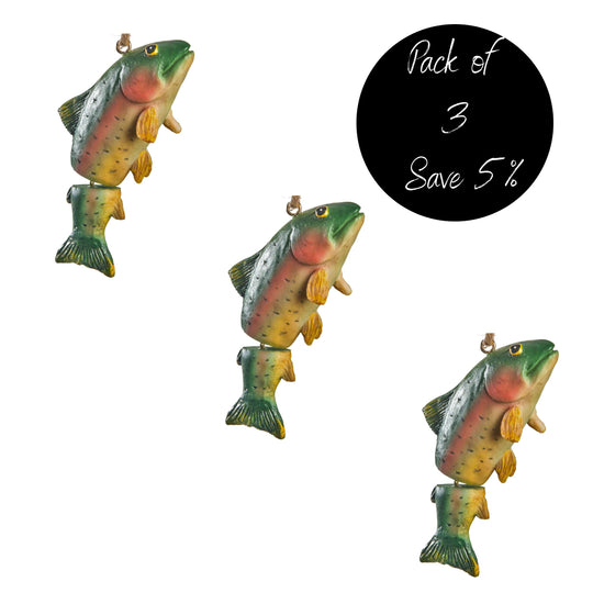 Pack of 3, Trout Ornament