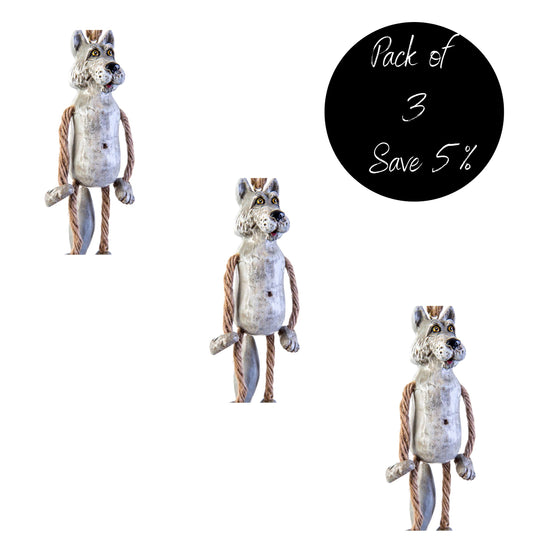 Pack of 3, Wolf Ornaments