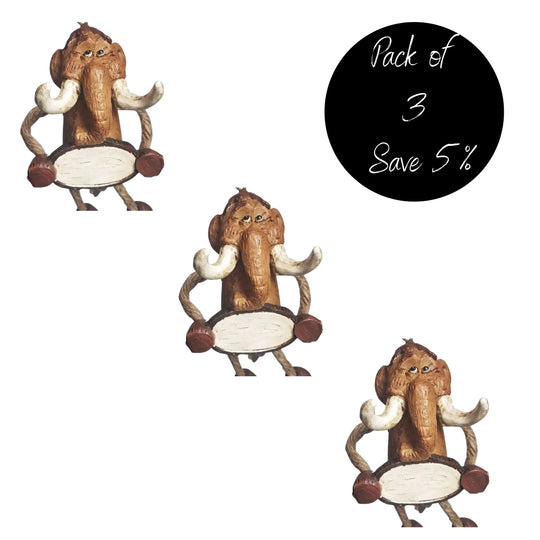 Wooly Mammoth Lovers Ornament | Pack of 3 | Customize The Sign | Size 5" | Made in Lincoln, NE | Bert Anderson Collection