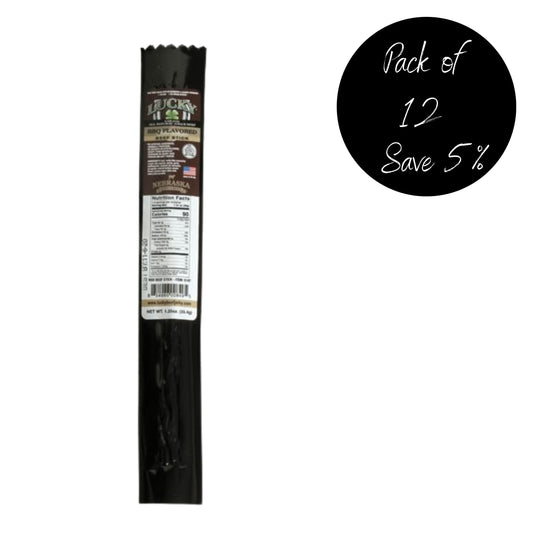 BBQ Beef Stick | 1.25 oz. | Pack of 12 | Lean & All Natural | High Protein | Made in Holdrege, NE | Nebraska Star Beef