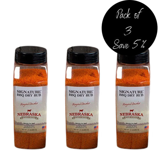 BBQ Dry Rub | 24 oz. | Pack of 3 | Classic Smoky BBQ Flavor | Sweet & Smokey | Made in Holdrege, NE | Nebraska Star Beef