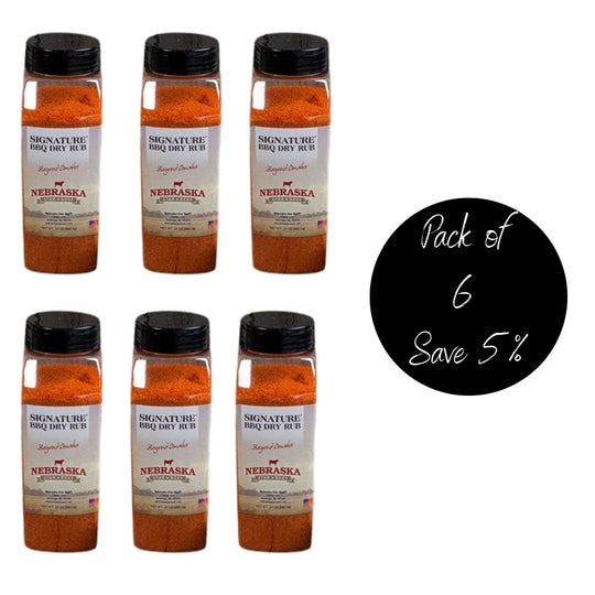 BBQ Dry Rub | 24 oz. | Pack of 6 | Classic Smoky BBQ Flavor | Sweet & Smokey | Made in Holdrege, NE | Nebraska Star Beef