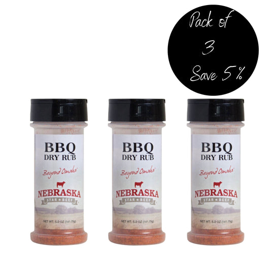 BBQ Dry Rub | 5 oz. Bottle | Pack of 3 | Big, Bold BBQ Flavor | Hickory & Smokey | Made in Holdrege, NE | Nebraska Star Beef