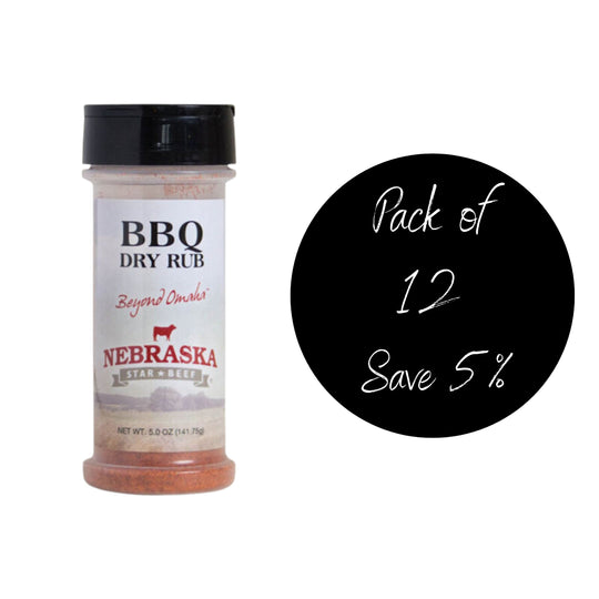 BBQ Dry Rub | 5 oz. Bottle | Case of 12 | Bold BBQ & Hickory Seasoning | Made in Holdrege, NE | Nebraska Star Beef